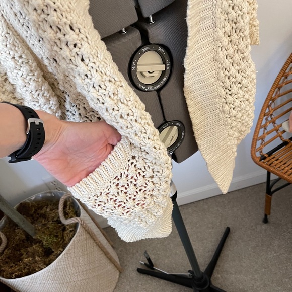 Mango Cream Chunky Open Front Knit Cardigan - Picture 3 of 9